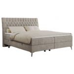 Łóżko kontynentalne MILEN 200x200 - H3 - beżowy, struktura