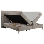 Łóżko kontynentalne MILEN 160x200 - H4 - beżowy, struktura