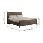 Łóżko kontynentalne MILEN 120x200 - H3 - brązowy, welwet