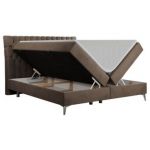 Łóżko kontynentalne MILEN 200x200 - H4 - brązowy, welwet