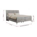 Łóżko kontynentalne MILEN 120x200 - H3 - jasnoszary, welwet