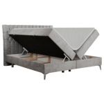 Łóżko kontynentalne MILEN 200x200 - H4 - jasnoszary, welwet