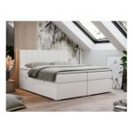 Łóżko kontynentalne LOPE 120x200 - H3 - biały, ekoskóra