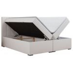 Łóżko kontynentalne LOPE 180x200 - H3 - biały, ekoskóra