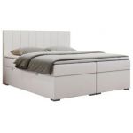 Łóżko kontynentalne LOPE 120x200 - H4 - biały, ekoskóra