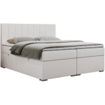 Łóżko kontynentalne LOPE 140x200 - H4 - biały, ekoskóra