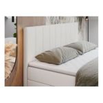 Łóżko kontynentalne LOPE 140x200 - H4 - biały, ekoskóra