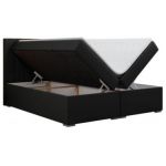 Łóżko kontynentalne LOPE 120x200 - H3 - czarny, ekoskóra