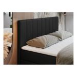 Łóżko kontynentalne LOPE 120x200 - H4 - czarny, ekoskóra