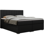 Łóżko kontynentalne LOPE 160x200 - H4 - czarny, ekoskóra