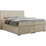 Łóżko kontynentalne LOPE 140x200 - H3 - beżowy, welwet