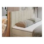 Łóżko kontynentalne LOPE 180x200 - H3 - beżowy, welwet