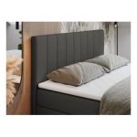 Łóżko kontynentalne LOPE 180x200 - H3 - ciemnoszary, ekoskóra