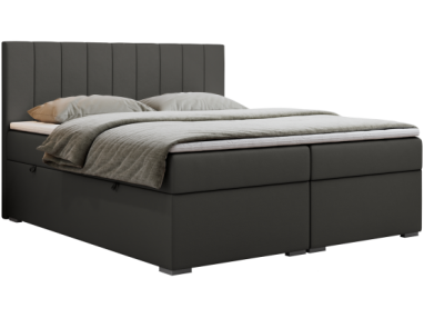 Łóżko kontynentalne LOPE 200x200 - H3 - ciemnoszary, ekoskóra