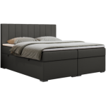 Łóżko kontynentalne LOPE 160x200 - H4 - ciemnoszary, ekoskóra