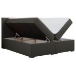 Łóżko kontynentalne LOPE 200x200 - H4 - ciemnoszary, ekoskóra