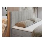 Łóżko kontynentalne LOPE 160x200 - H3 - jasnoszary, struktura