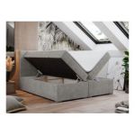 Łóżko kontynentalne LOPE 200x200 - H3 - jasnoszary, struktura