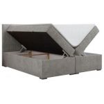 Łóżko kontynentalne LOPE 140x200 - H4 - jasnoszary, struktura