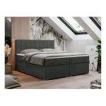 Łóżko kontynentalne LOPE 140x200 - H3 - ciemnoszary, struktura