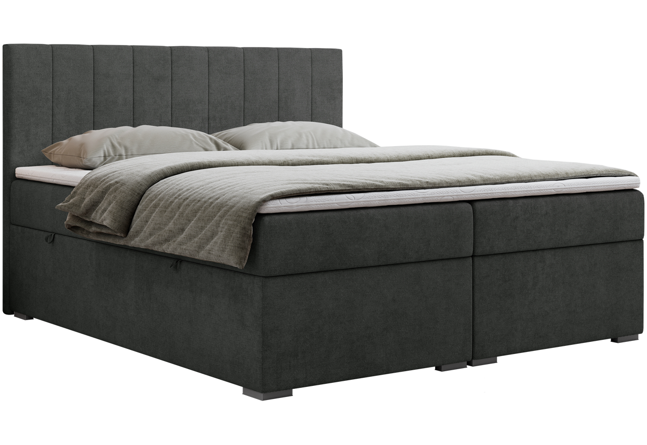 Łóżko kontynentalne LOPE 160x200 - H3 - ciemnoszary, struktura