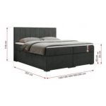 Łóżko kontynentalne LOPE 160x200 - H3 - ciemnoszary, struktura