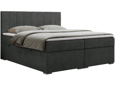 Łóżko kontynentalne LOPE 200x200 - H3 - ciemnoszary, struktura