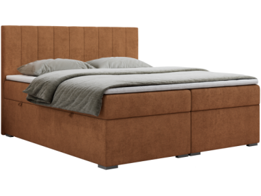 Łóżko kontynentalne LOPE 160x200 - H3 - pomarańczowy, struktura