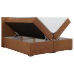 Łóżko kontynentalne LOPE 160x200 - H3 - pomarańczowy, struktura