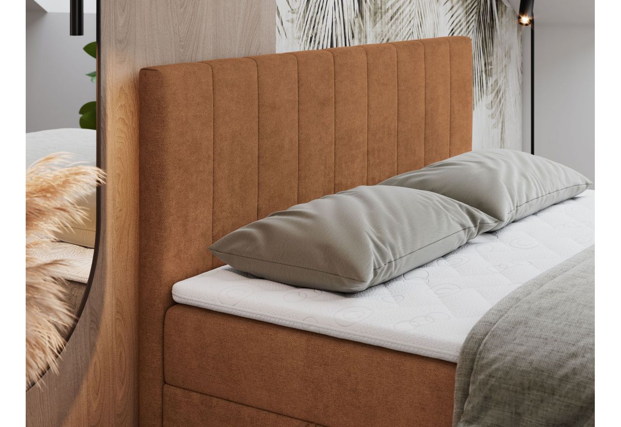 Łóżko kontynentalne LOPE 180x200 - H3 - pomarańczowy, struktura