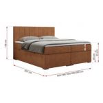 Łóżko kontynentalne LOPE 200x200 - H3 - pomarańczowy, struktura