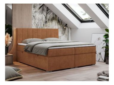 Łóżko kontynentalne LOPE 120x200 - H4 - pomarańczowy, struktura