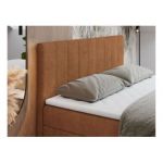 Łóżko kontynentalne LOPE 160x200 - H4 - pomarańczowy, struktura