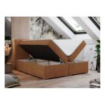 Łóżko kontynentalne LOPE 160x200 - H4 - pomarańczowy, struktura