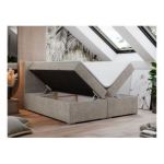 Łóżko kontynentalne LOPE 200x200 - H3 - beżowy, struktura