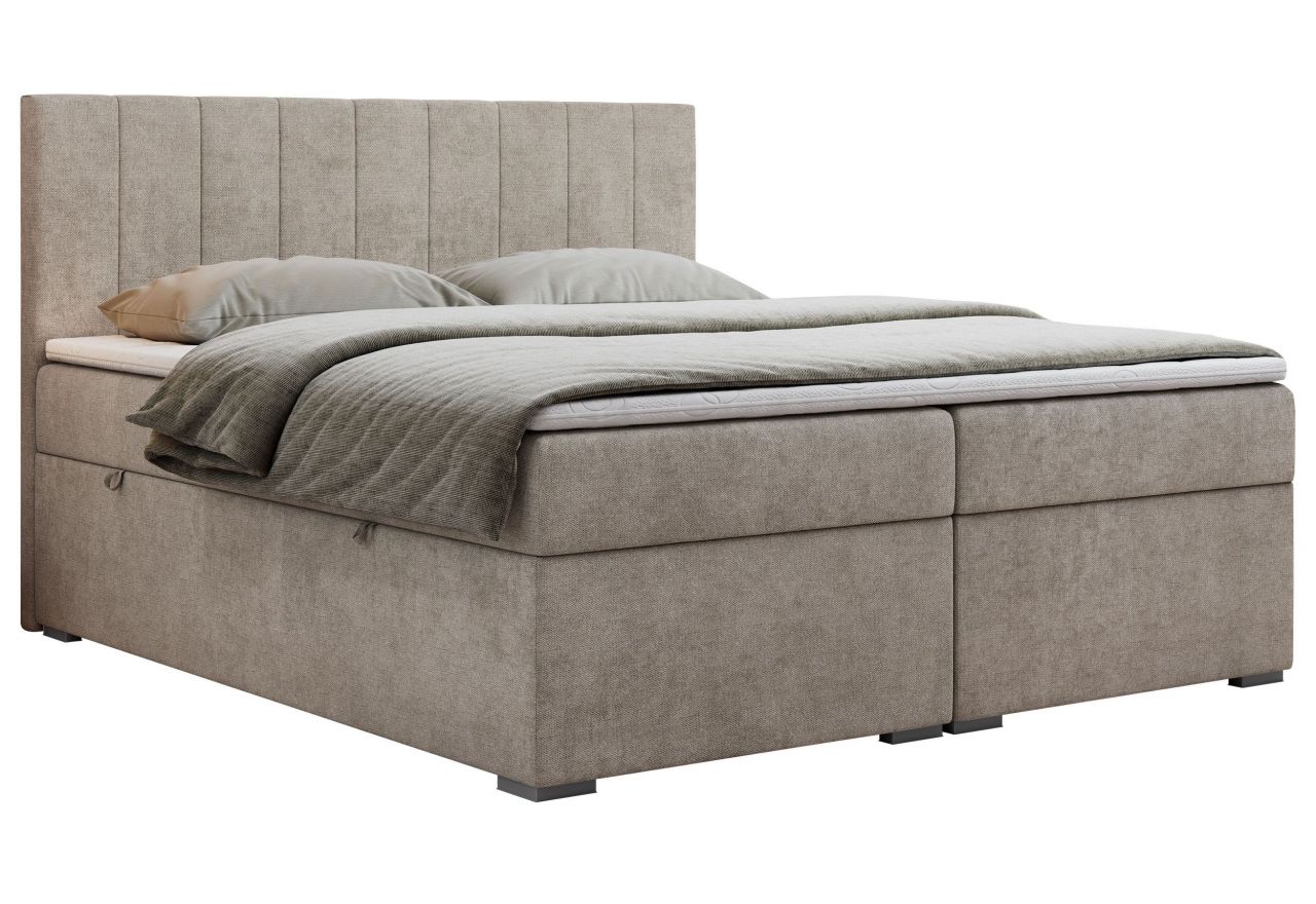 Łóżko kontynentalne LOPE 120x200 - H4 - beżowy, struktura