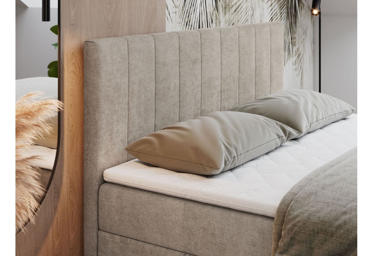 Łóżko kontynentalne LOPE 180x200 - H4 - beżowy, struktura