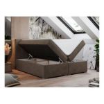 Łóżko kontynentalne LOPE 160x200 - H3 - brązowy, welwet