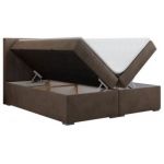 Łóżko kontynentalne LOPE 160x200 - H4 - brązowy, welwet