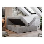 Łóżko kontynentalne LOPE 120x200 - H3 - jasnoszary, welwet