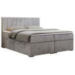 Łóżko kontynentalne LOPE 160x200 - H3 - jasnoszary, welwet