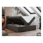 Łóżko kontynentalne LOPE 160x200 - H4 - ciemnoszary, welwet