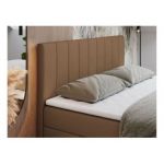 Łóżko kontynentalne LOPE 160x200 - H3 - brązowy, ekoskóra