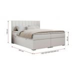 Łóżko kontynentalne ALLY 120x200 - H3 - biały, ekoskóra