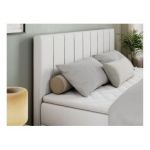 Łóżko kontynentalne ALLY 120x200 - H3 - biały, ekoskóra