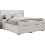 Łóżko kontynentalne ALLY 160x200 - H3 - biały, ekoskóra