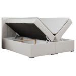 Łóżko kontynentalne ALLY 120x200 - H4 - biały, ekoskóra