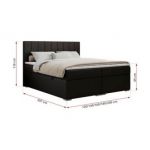 Łóżko kontynentalne ALLY 120x200 - H3 - czarny, ekoskóra