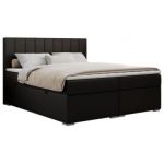 Łóżko kontynentalne ALLY 140x200 - H3 - czarny, ekoskóra