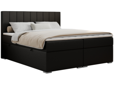 Łóżko kontynentalne ALLY 160x200 - H3 - czarny, ekoskóra